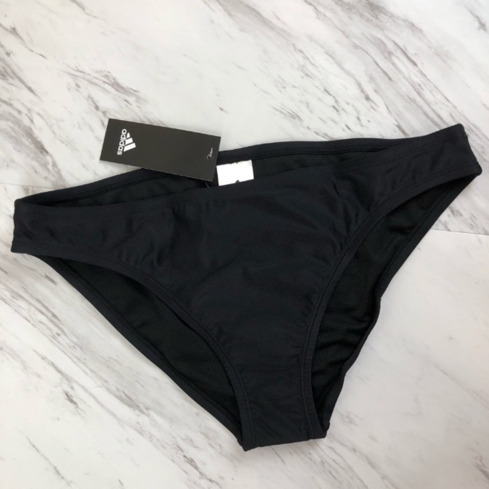 Adidas Bikini Bottom Hipster Cut Black NWT Large